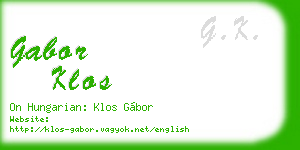 gabor klos business card