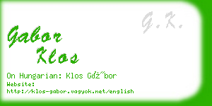 gabor klos business card